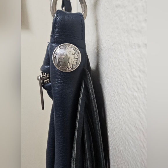 Tribe America Navy Blue Leather Concho Clip Bag & Crossbody Purse - Picture 7 of 9